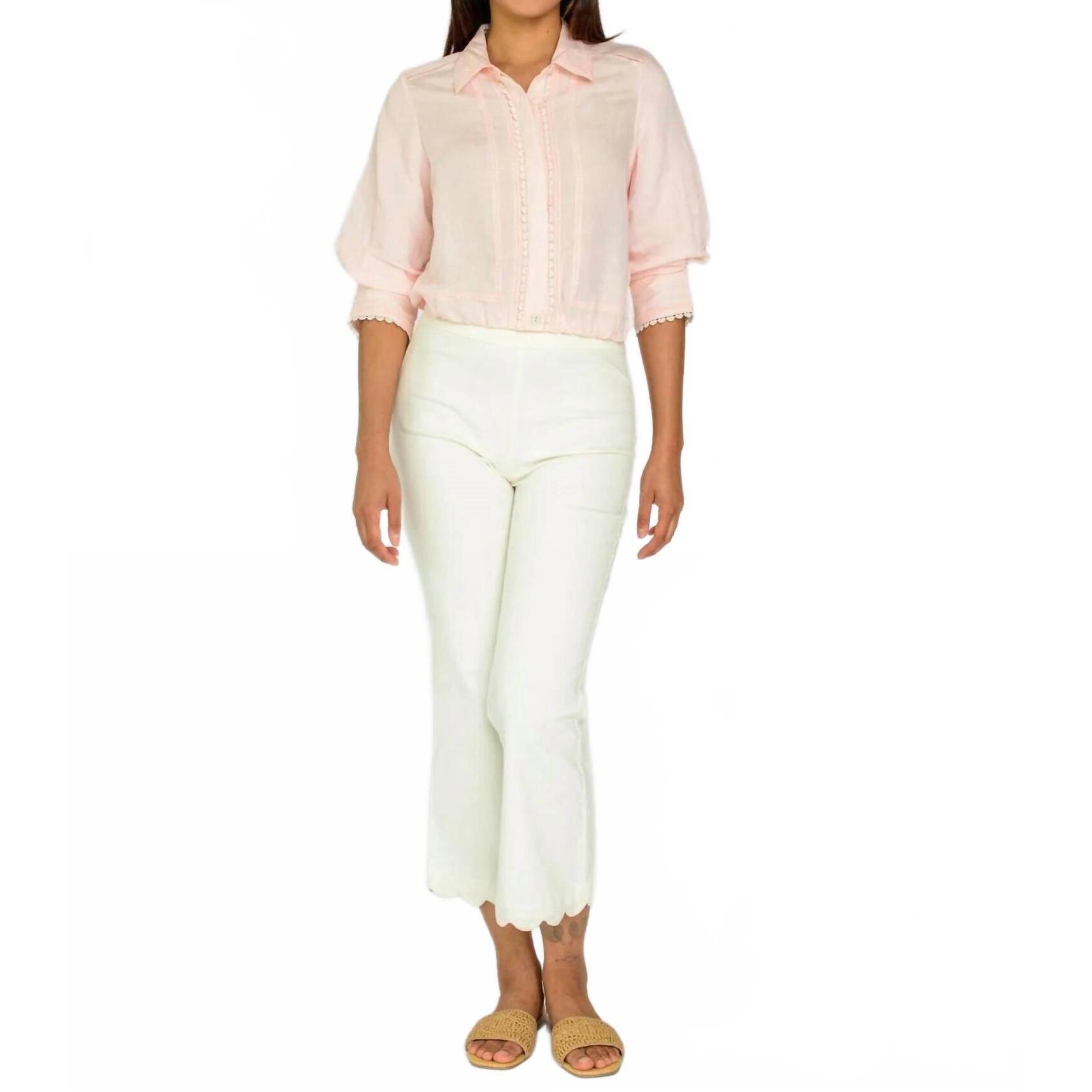 New Elizabeth James The Label Carter Button Down Top In Pink Sugar